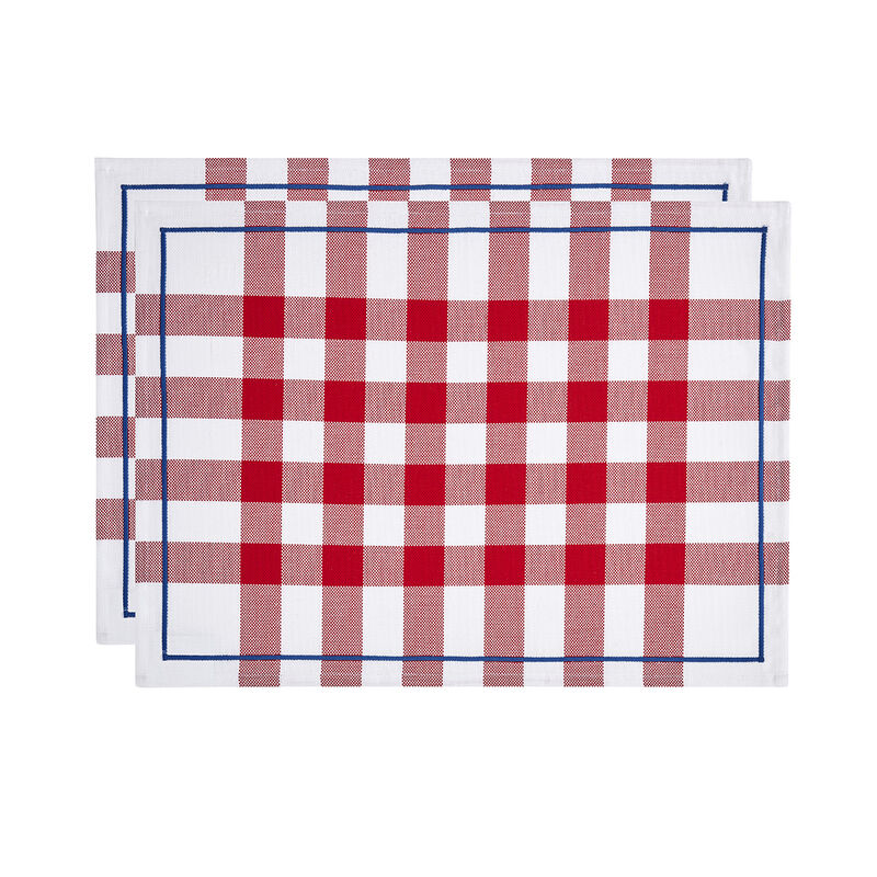 Box Set 2 Placemats Bistrot Français Red 48x36 100% cotton, , hi-res